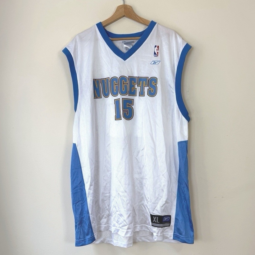 Vintage Reebok Carmelo Anthony Nuggets White‎ Jersey - XL